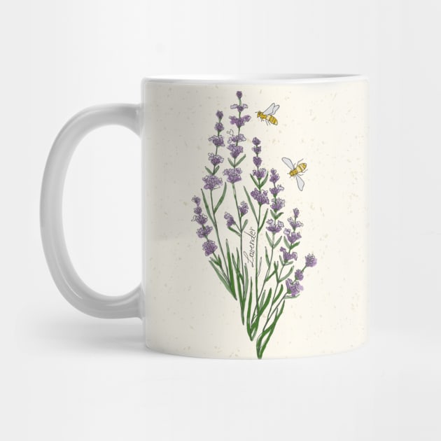 Wildflower Lavender honey bee by DenesAnnaDesign